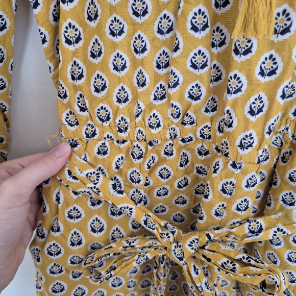 Point Sur Yellow Boho Floral Print Romper – Size 10 - Picture 4 of 8